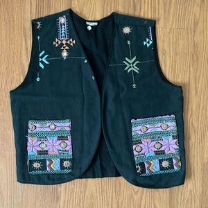 Vintage embroidered boho vest